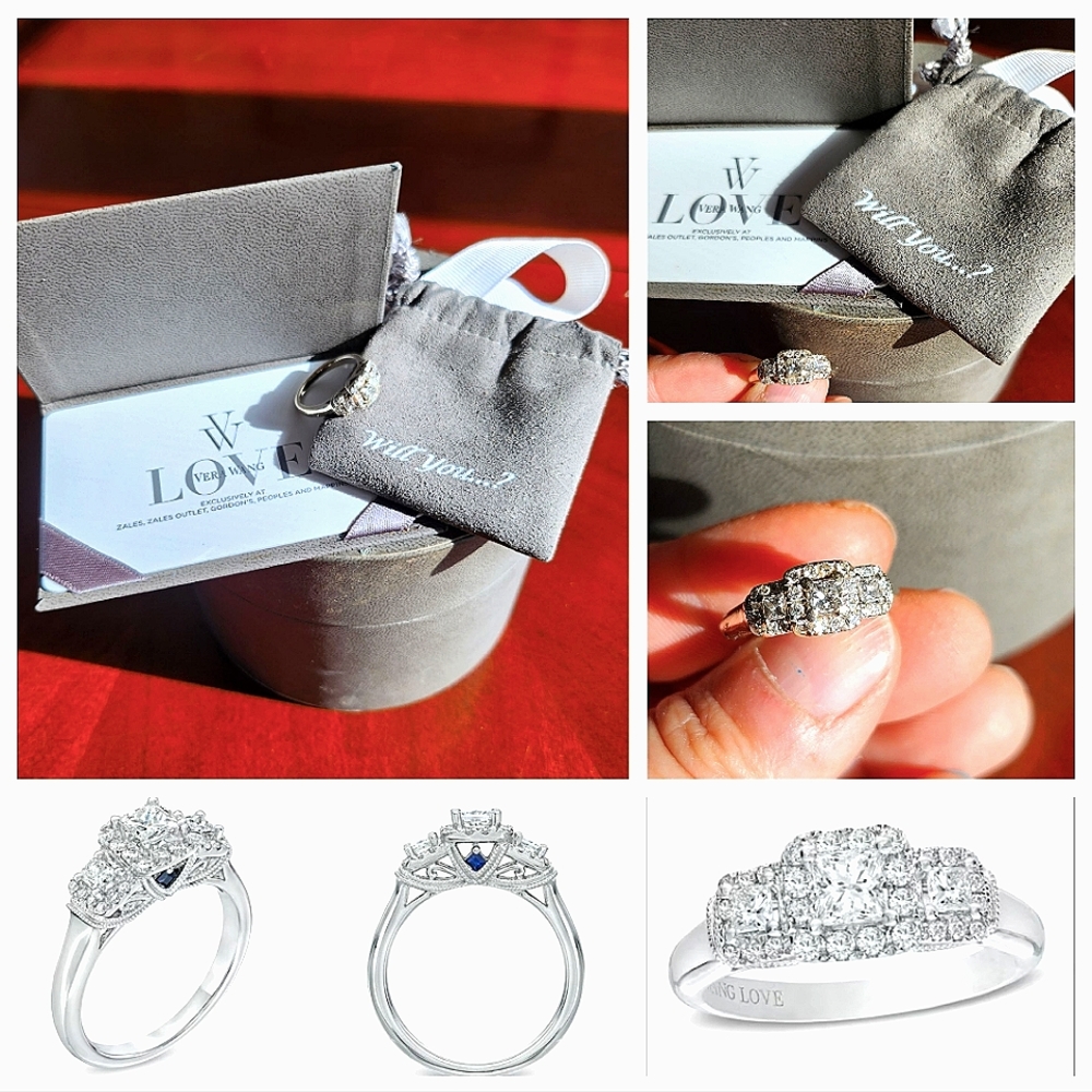 Vera Wang Love Collection 3/4 CT. TW Princess-cut Diamond Engagement Ring